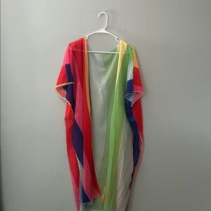 Colorful Striped Swim Coverup